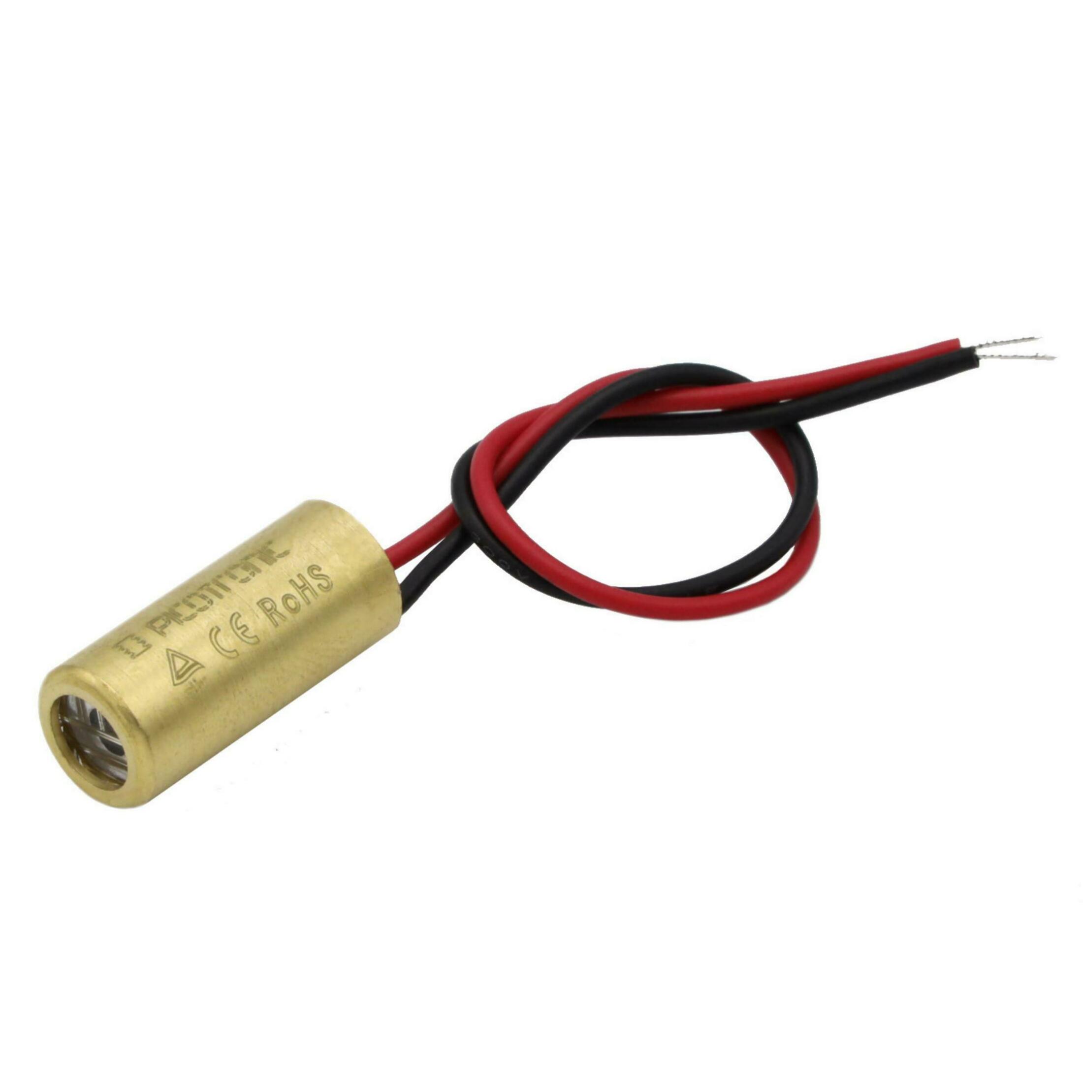 Kreuzlaser, rot, 650 nm, 45 °, 0.75 mW, 3 V DC, Ø9x20 mm, Laserklasse 1, Fokus fixed (100mm), Kabel…