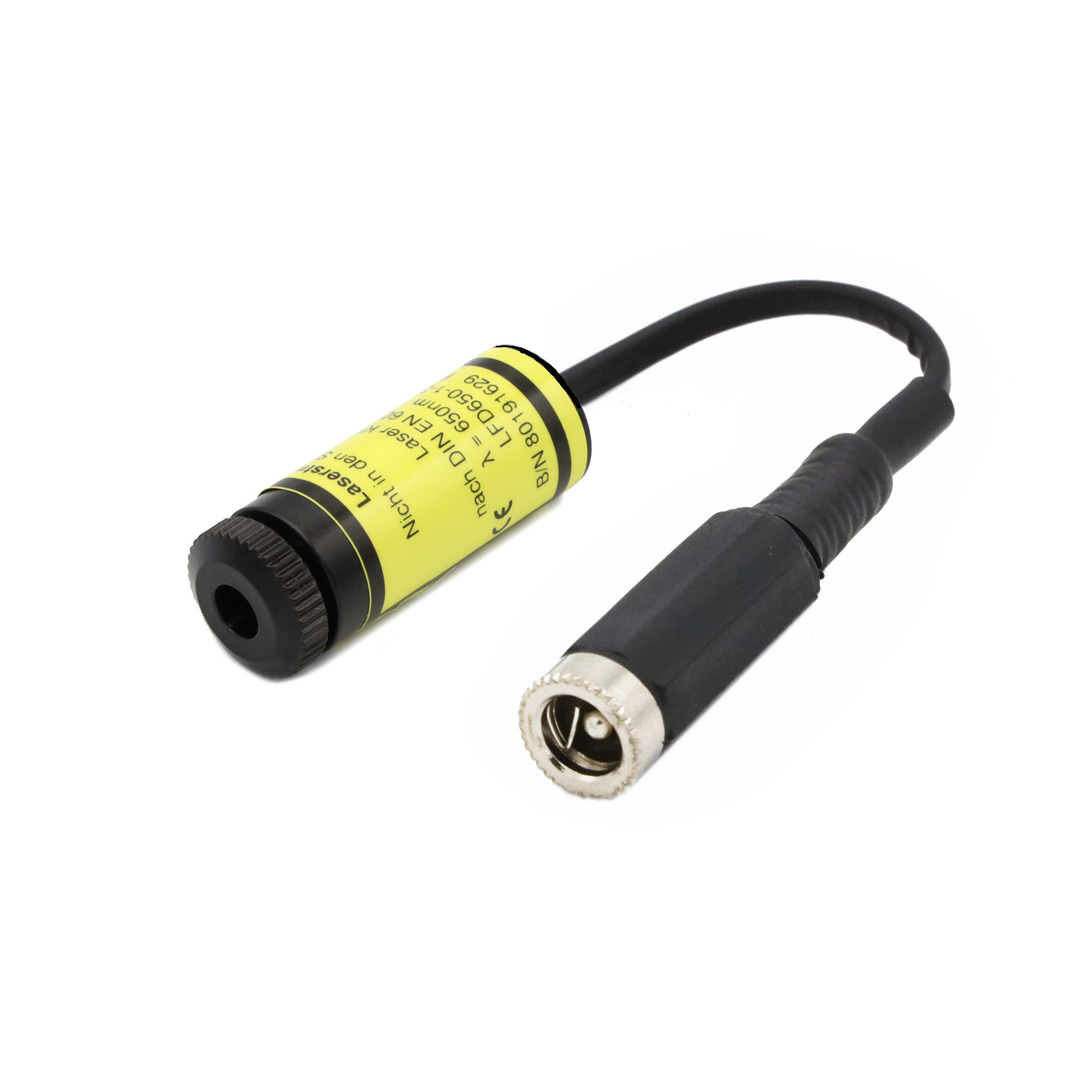 Dot laser, red, 635 nm, 1 mW, 3 V DC, Ø12x30.5 mm, Laser Class 2, Focus adjustable, Cable length 90…