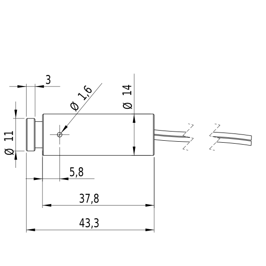 Laser Lasermodul Punktlaser blau 405nm 1mW 3VDC Fokus einstellbar