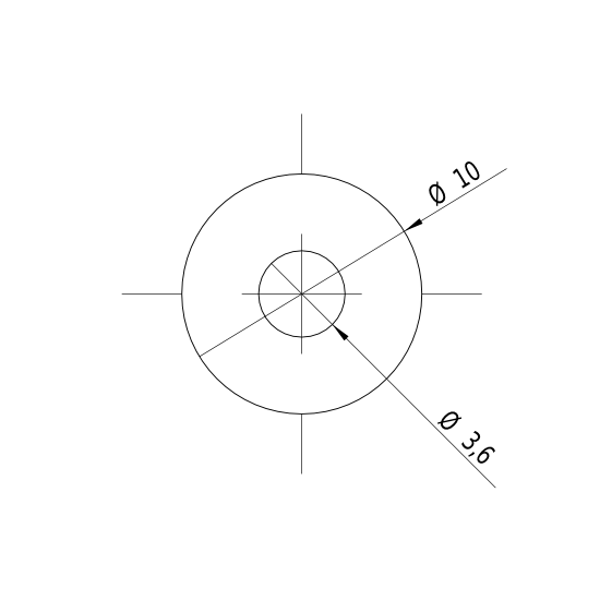 Laserfuchs Kreuzlaser, rot, 650nm, 45°, 3-12V, Ø10x22 mm, Laserklasse 1