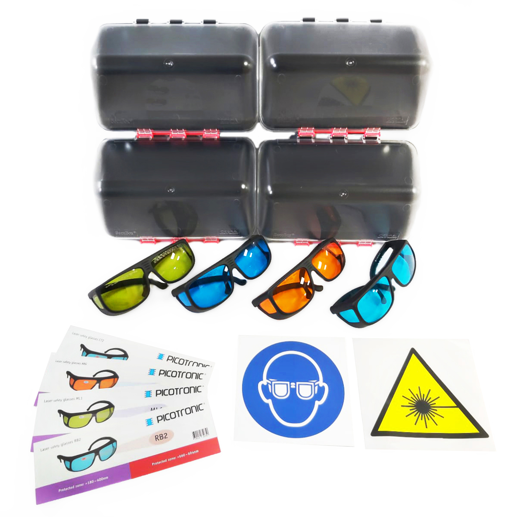 Laser Safety Glasses Set, certified to DIN EN207, 180-1100nm. For laserwelding, lasercutting, laser…