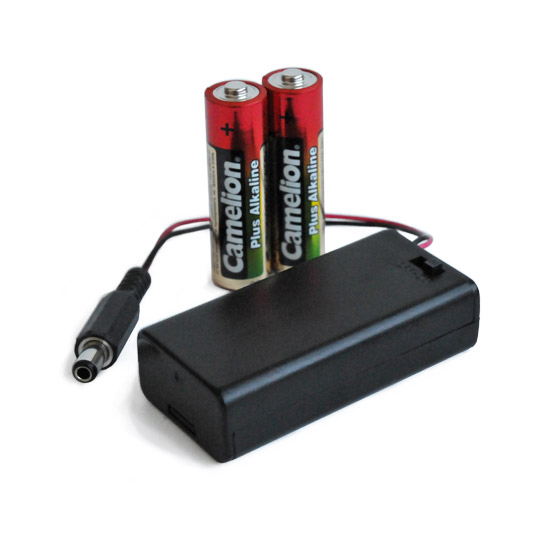 Batteriepack 3V DC mit DC-Hohlstecker und Schalter