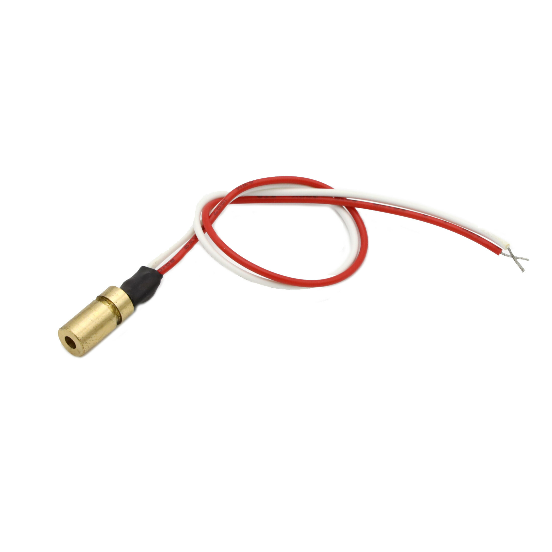 Dot laser, red, 650 nm, 1 mW, 3 V DC, Ø6x17 mm, Laser Class 2, Focus collimated, Cable length 70 mm