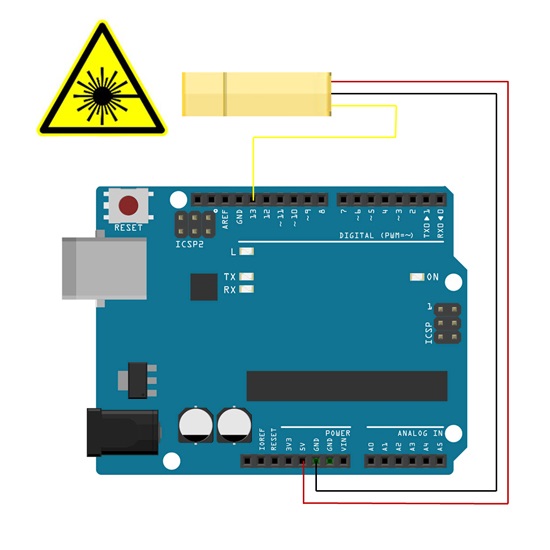 Dot laser red 650nm 1mW 5VDC - laser module for Arduino, Raspberry PI, ESP8266, ESP32, DIY electron…