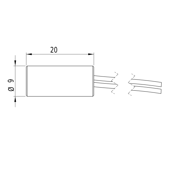 Positionierlaser, Linie, Laser, rot, 635nm, 60°, 5mW, Ø9x20mm, Laser Klasse 1, Fokus fixiert (250mm)