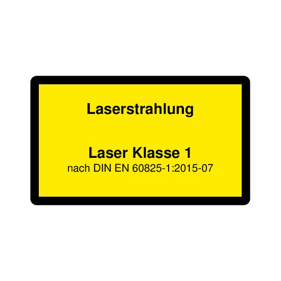 Warnlabel class 1 laser product  (DIN EN 60825-1)