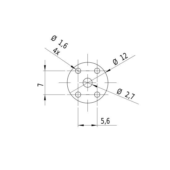 Line laser, green, 532 nm, 90 °, 5 mW, 3 V DC, Ø12x60 mm, Laser Class 1, Focus fixed (3000mm), Cabl…