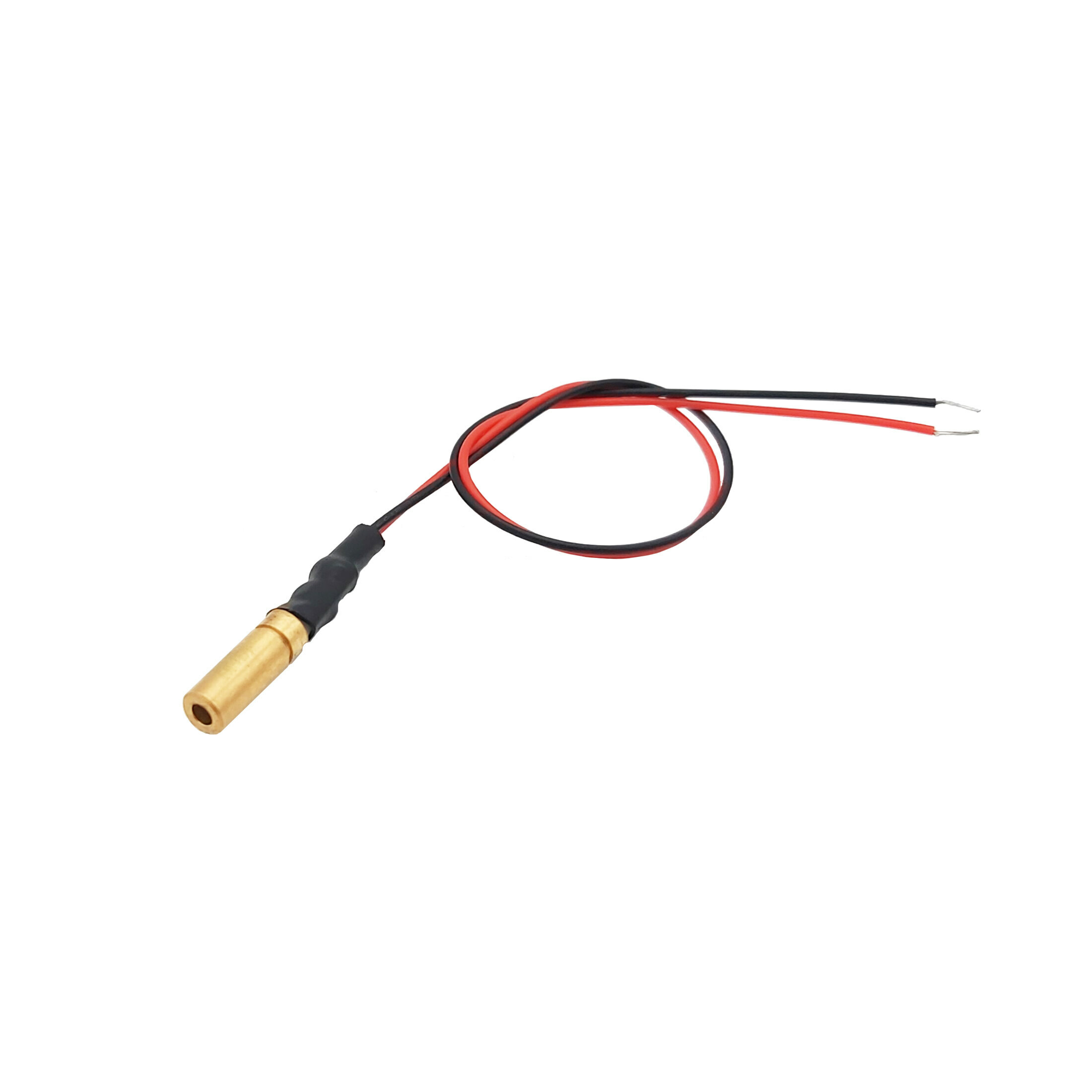 Dot laser, red, 650 nm, 1 mW, 3 V DC, Ø4x10 mm, Laser Class 2, Focus adjustable, Cable length 120 mm