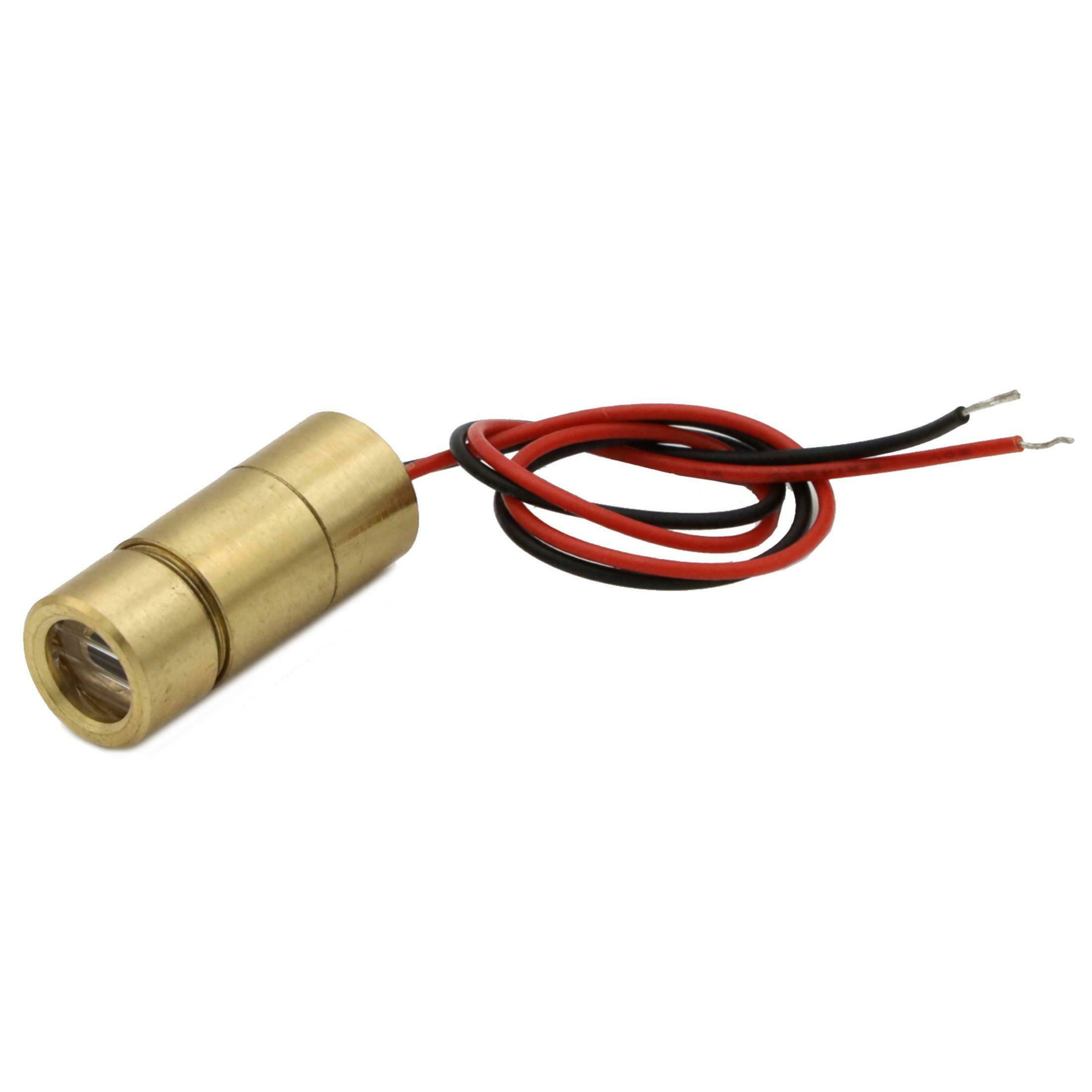 Linienlaser, rot, 650 nm, 60 °, 5 mW, Ø9x21 mm, Laserklasse 1, Fokus einstellbar, Kabellänge 140 mm